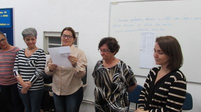 Professores e funcionários se despedem da dona Lúcia Furlan e desejam felicidades em nova etapa de vida